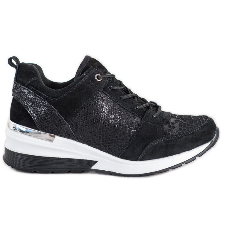 Filippo Black Leather Sneakers