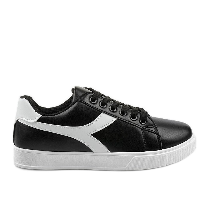 Stylish black women's sneakers LV99P-1 white
