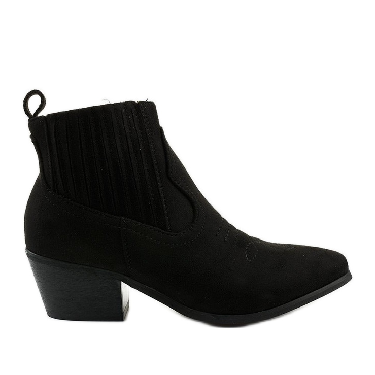 Black ankle boots with Thosiphae embroidery