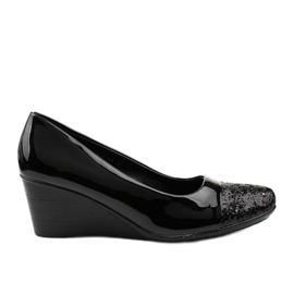 Black wedge pumps KLS-28 Black wedge pumps KLS-28