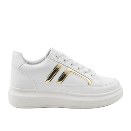 First white sneakers golden