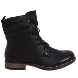 Black boots lace-up boots PG08 Black