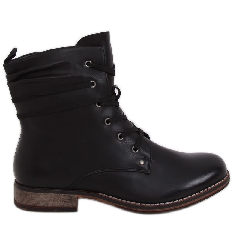 Black boots lace-up boots PG08 Black