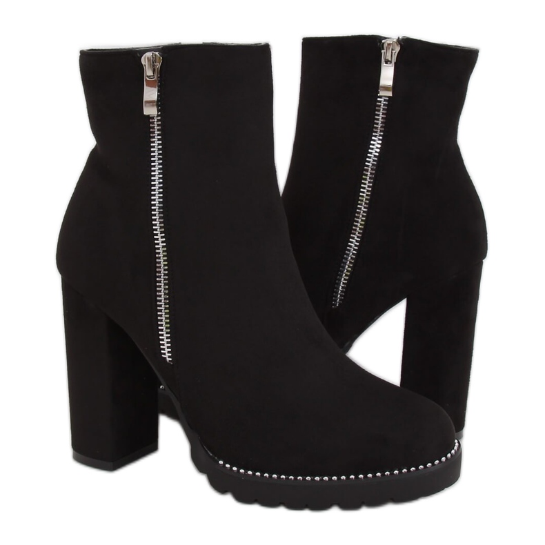 Black high-heeled boots BM287 Black