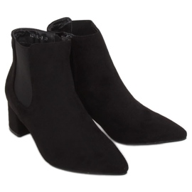 Black low heel boots W27012 Black