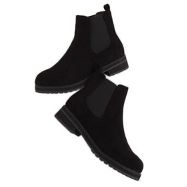 Black Chelsea boots for women F-3799 Black