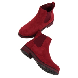 Maroon women's boots F-3799 Wine red