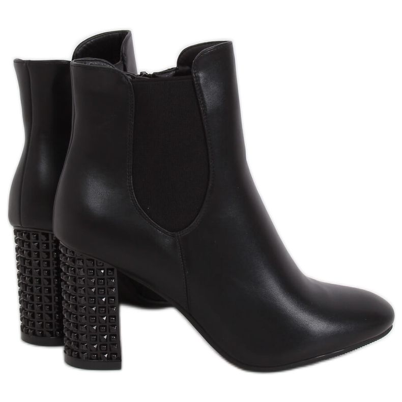 Black high-heeled boots K-9990 Black