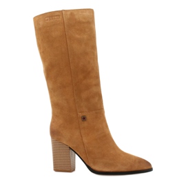 Suede Cowboy Boots Big Star GG274345 Camel brown yellow