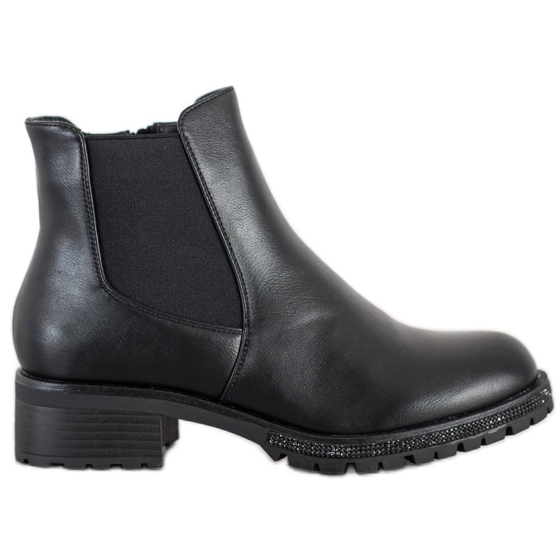 SHELOVET Chelsea boots with crystals black SHELOVET Chelsea boots with crystals black