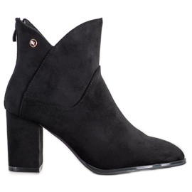 SHELOVET Suede high-heeled boots black