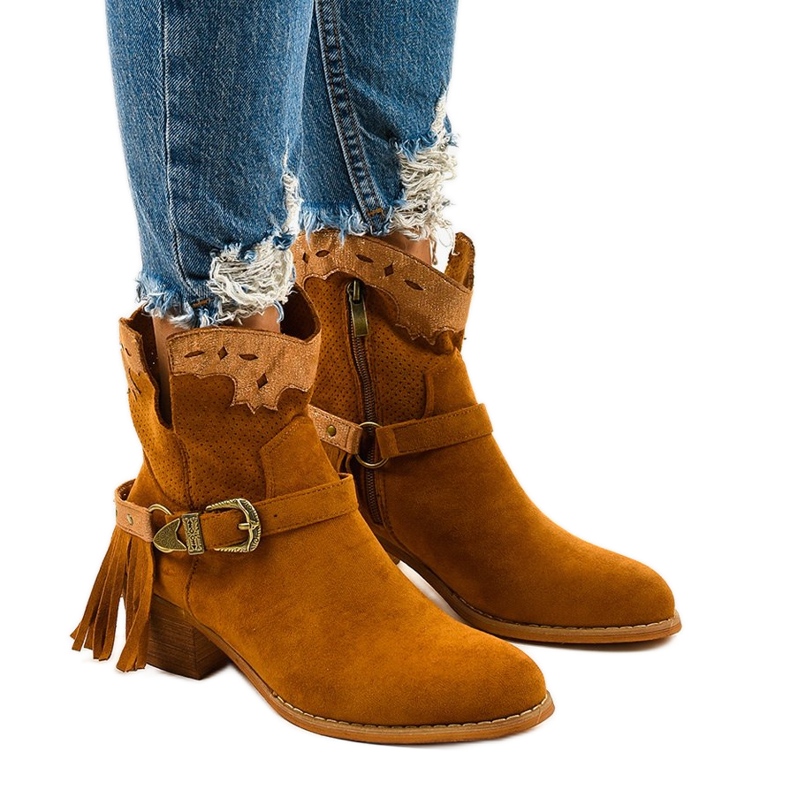 Generational brown suede ankle boots on the post