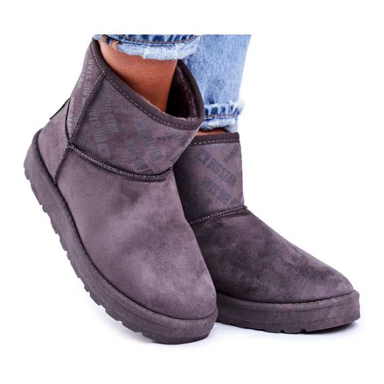 Women's Gray Warm Snow Boots Big Star GG274558 grey