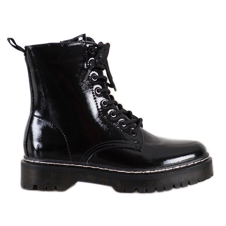 SHELOVET Lacquered boots black