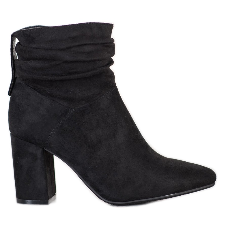 SHELOVET Suede high-heeled boots black