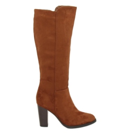High-heeled boots camel UK05P Camel brown High-heeled boots camel UK05P Camel brown