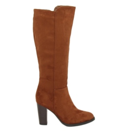 High-heeled boots camel UK05P Camel brown