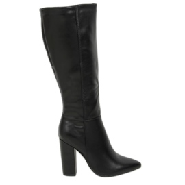 Black high-heeled boots UK02P Black