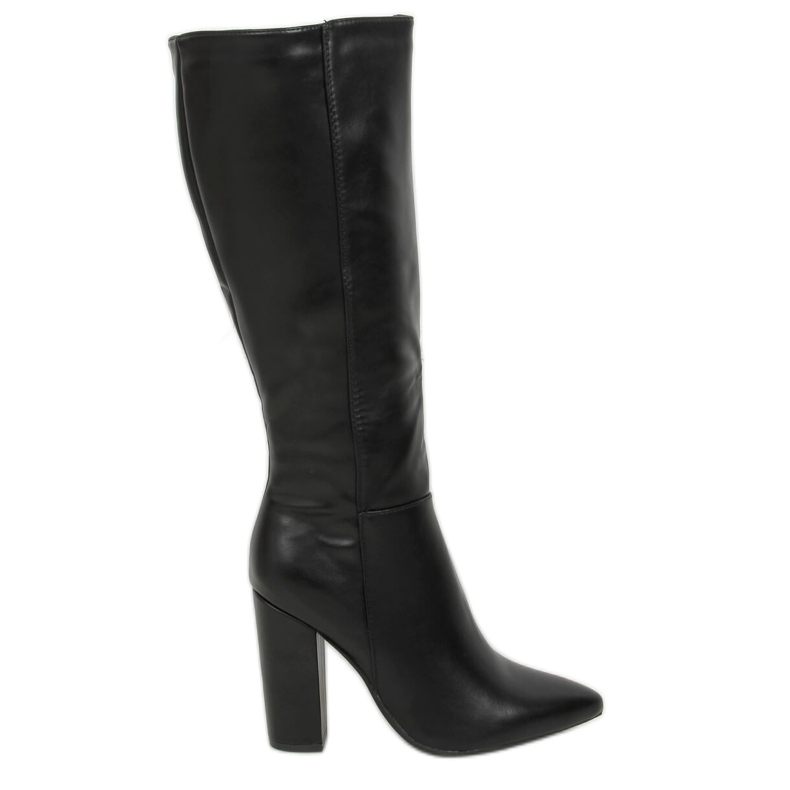 Black high-heeled boots UK02P Black