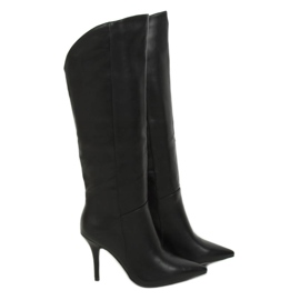 Black boots on a stiletto heel, black RB57P Black