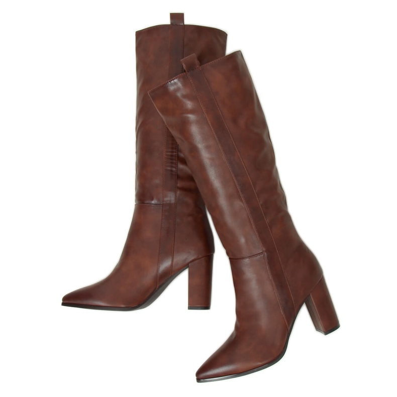 Boots on stable heel camel RB49P Camel brown