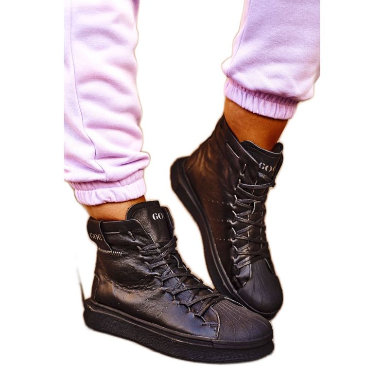 Women's Sport Leather Shoes GOE Black GG2N3050
