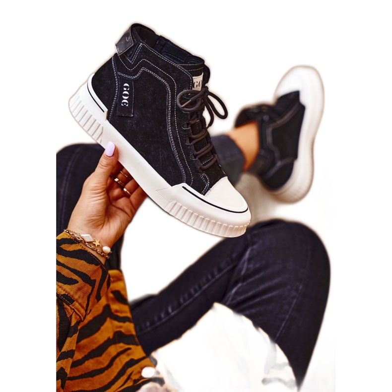 Women's Sport Leather Shoes GOE Black GG2N3062 Women's Sport Leather Shoes GOE Black GG2N3062