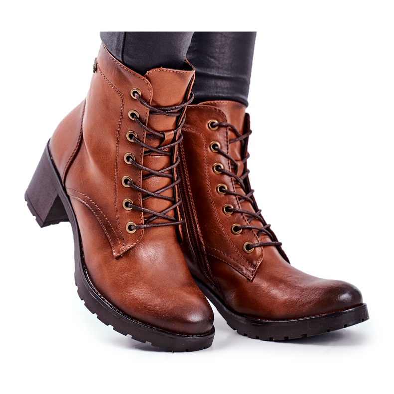 Vinceza Women's Boots On a High Heel Brown Fiber