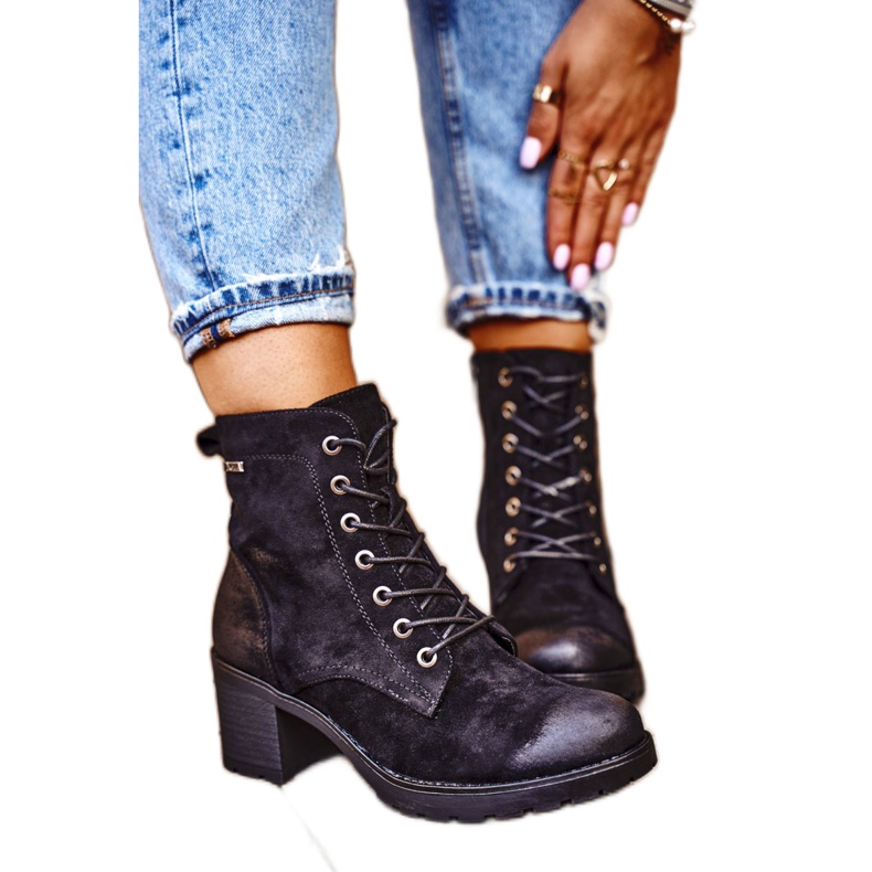 Vinceza Women's Black Warm Boots On Heel Vertigo Vinceza Women's Black Warm Boots On Heel Vertigo