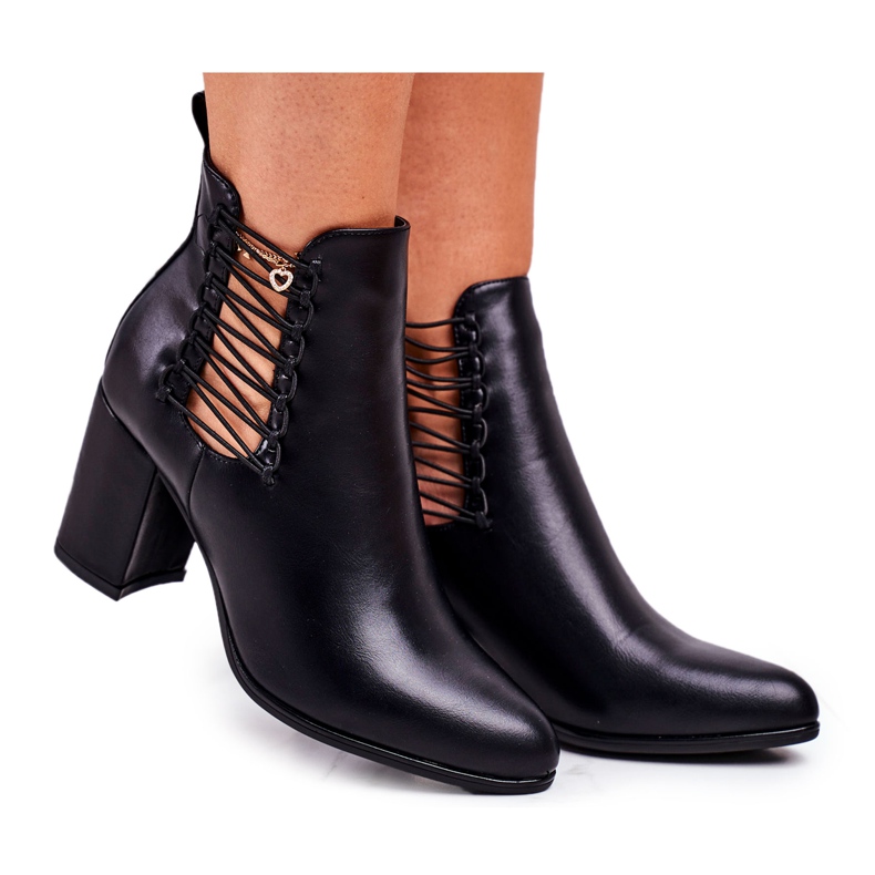 Vinceza Women's Boots On Heel Slip On With Rubbers Black Vibo