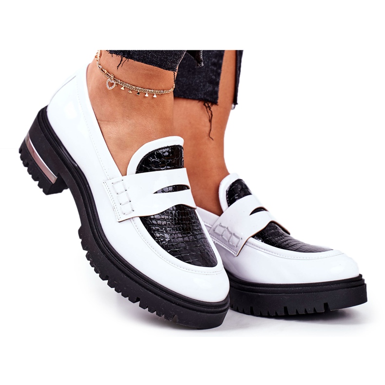 PV3 Women's Brogues Loafers Leather White Visconi 3136042 black