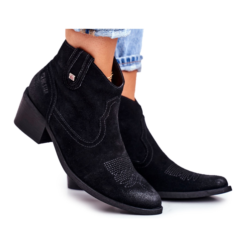 Women's Boots On High Heel Leather Big Star Black GG274329