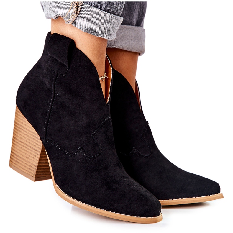 MSMG Women's Boots On Heel Black Meronet MSMG Women's Boots On Heel Black Meronet