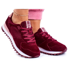 Women's Sport Shoes Sneakers Big Star Burgundy GG274522 red