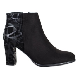 Sergio Leone Suede Booties With An Application black Sergio Leone Suede Booties With An Application black