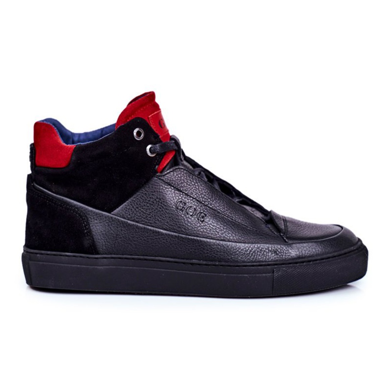 GOE Men's Sport Shoes Leather Black GG1N3114 red