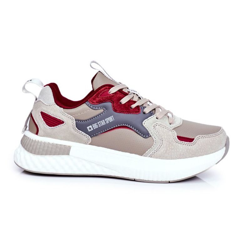 Men's Sport Shoes Big Star Gray-Claret GG174463 beige red grey