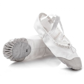 Meteor cotton and leather ballet shoes 54020 white grey Meteor cotton and leather ballet shoes 54020 white grey