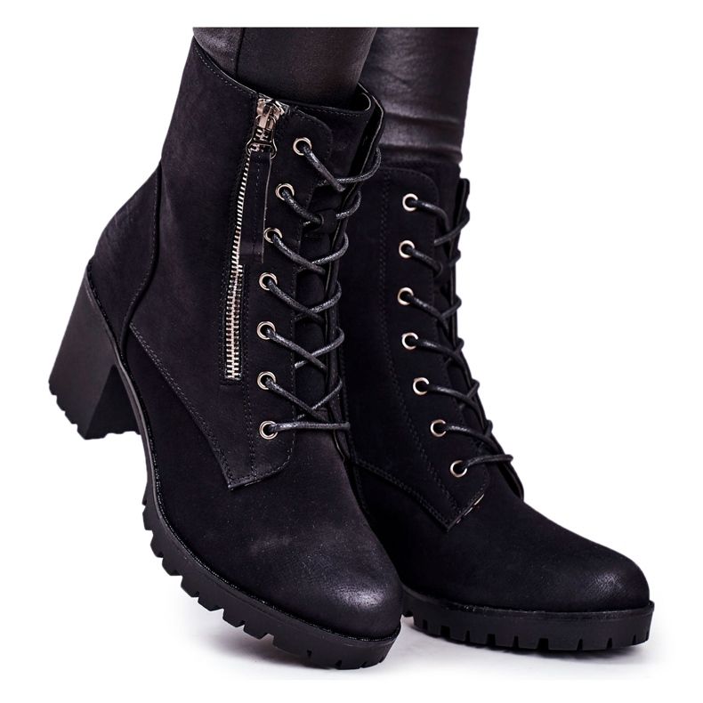 S.Barski Women's Boots On a Heel Warm Black Vimen