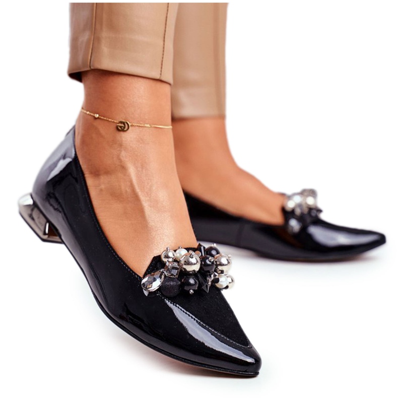 Women's Ballerinas Laura Messi Leather Black 2157