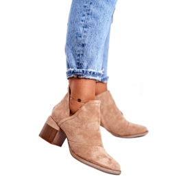 Women's Booties On Heel Cut Khaki Mini Meliori beige Women's Booties On Heel Cut Khaki Mini Meliori beige