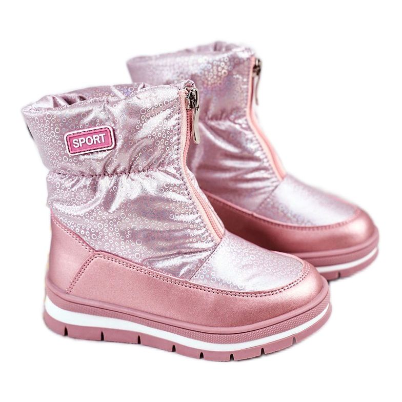 WEESTEP Children's Snow Boots Warmed With Wool Pink Bubbles