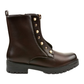 Brown women's high boots with the Isadora zipper