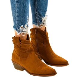 Euphelea brown suede high cowboy boots