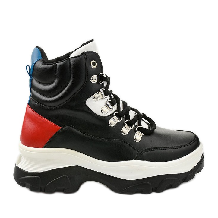 Black sneakers colorful Neamelira white red
