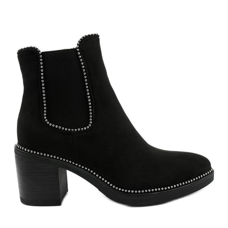 Black ankle boots with eco-suede from Lamensie