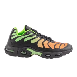 15009-Q black and green men's sports shoes orange