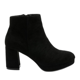 Black suede ankle boots on the Mahoganis post Black suede ankle boots on the Mahoganis post