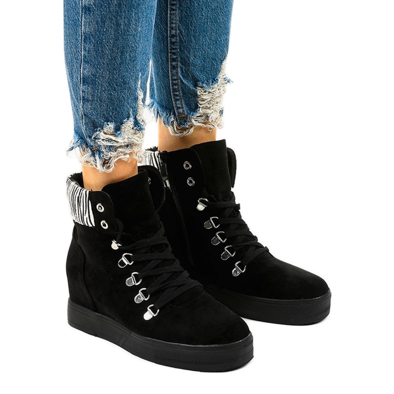Black Kalista wedge sneakers