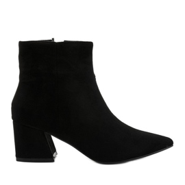 Black ankle boots made of Coradise eco-suede